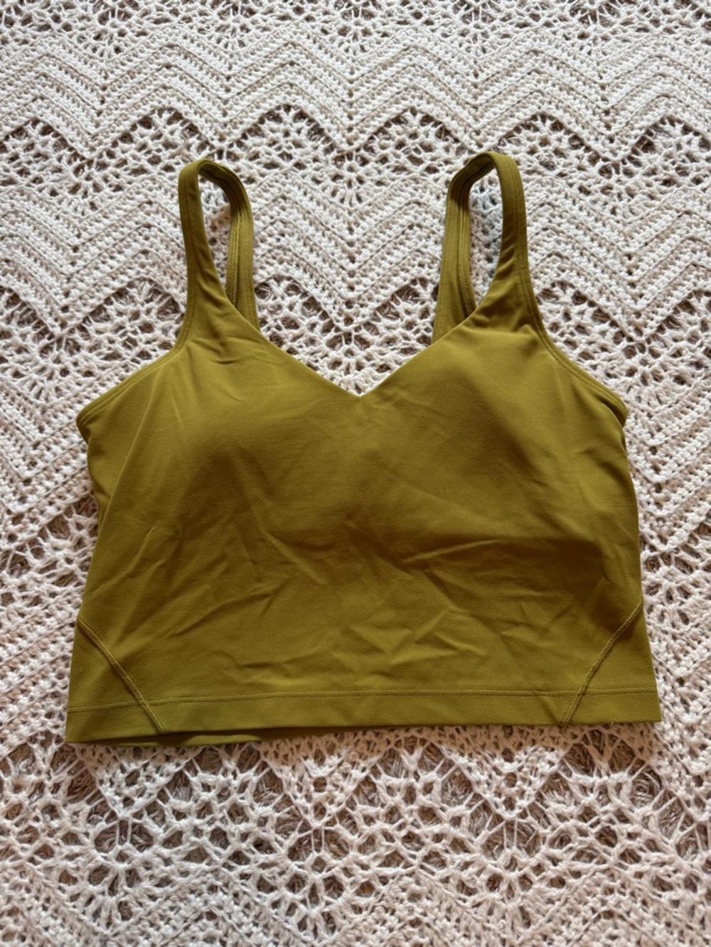 Lululemon Align Tank Top Auric Gold Size 6 Sport Bra Supportive Workout Clothes